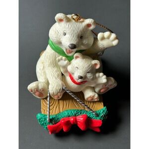 Vintage 1996 WestMar Polar Bear Ornament Holiday‎ Sled Christmas Decor